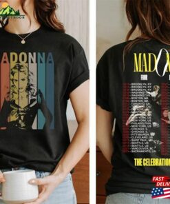 Madonna 90’S Vintage T-Shirt The Celebration Tour Four Decades Music 2024 Double Side Shirt Fan Gifts Unisex Sweatshirt