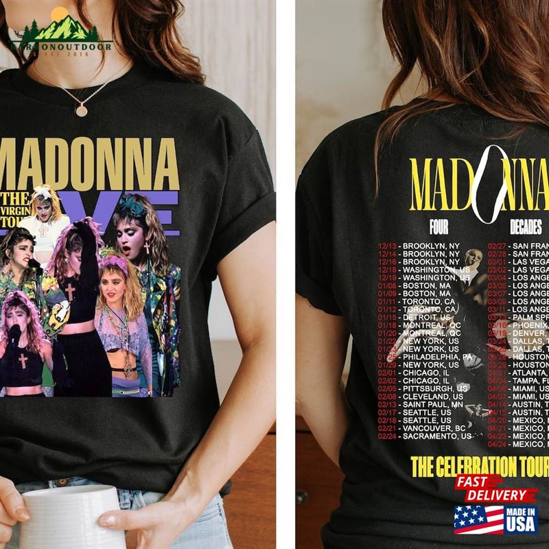 Madonna The Celebration Tour Four Decades Music 2024 Two Sided Shirt Fan Gifts Unisex Hoodie Madonna The Celebration Tour Four Decades Music 2024 Two Sided Shirt Fan Gifts Unisex Hoodie