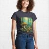 Magic Mushroom Night Forest With Luna Moth Classic T-Shirt Unisex