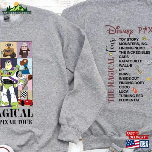 Magical The Pixar Tour Sweatshirt Disney Hoodie Characters Unisex Classic