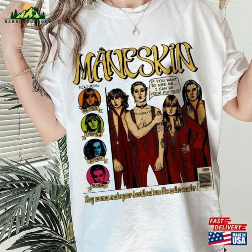 Maneskin Drawing Art Funny Shirt Shopping Bag Christmas Birthday Gift Idea For Men Women Unisex T Hoodie T-Shirt