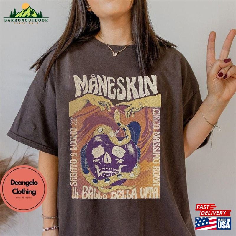 Maneskin Rock N Roll Shirt 2023 World Tour Unisex T-Shirt 2D Band Hoodie Maneskin Rock N Roll Shirt 2023 World Tour Unisex T-Shirt 2D Band Hoodie