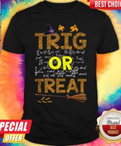 Math Teacher Trig Or Treat Student School College Halloween Shirt