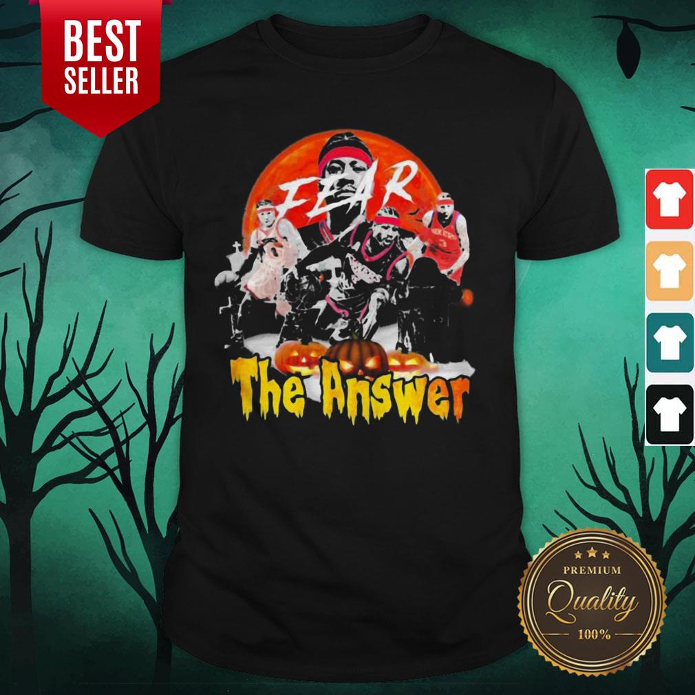 Nice Fear The Answer Basketball Sunset Halloween Shirt Nice Fear The Answer Basketball Sunset Halloween Shirt