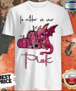 Nice In October We Wear Pink Pumpkin Dragon Halloween Shirt