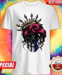 Nice Woman Skull Queen America Flag Halloween Shirt