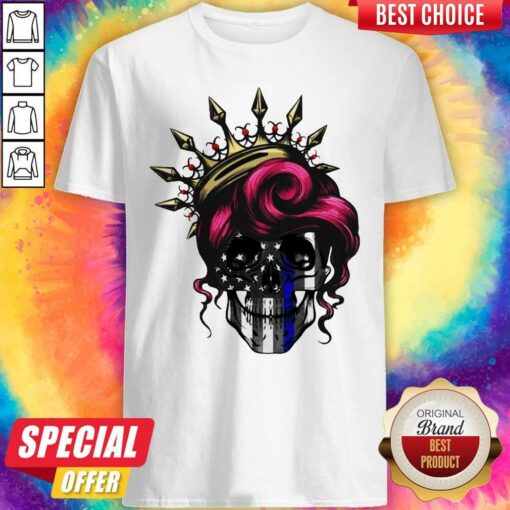 Nice Woman Skull Queen America Flag Halloween Shirt
