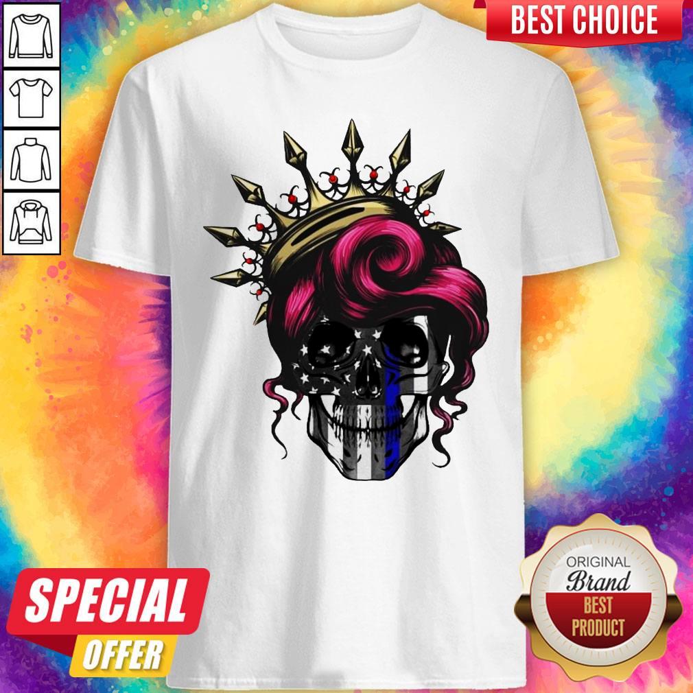 Nice Woman Skull Queen America Flag Halloween Shirt Nice Woman Skull Queen America Flag Halloween Shirt