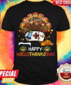 Nurse Happy Hallo Thanks Mas Halloween Christmas Shirt