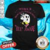 October Is Breast Cancer Awareness Month Bee Aware Ghost Halloween Shirt