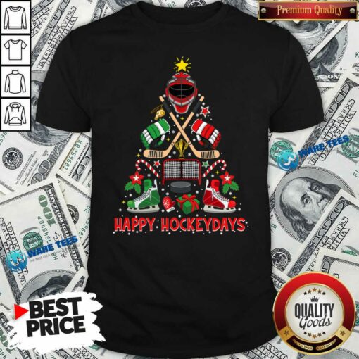 Official Happy Hockey Days Ice Hockey Christmas Tree Christmas Shirt