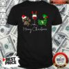Official Paw Dog Wine Coffee Elf Merry Christmas Shirt