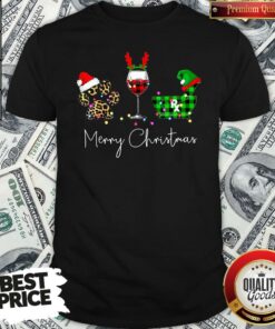 Official Paw Dog Wine Coffee Elf Merry Christmas Shirt