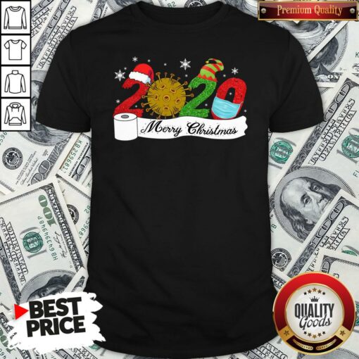 Premium 2020 Face Mask Coronavirus Toilet Paper Merry Christmas Shirt