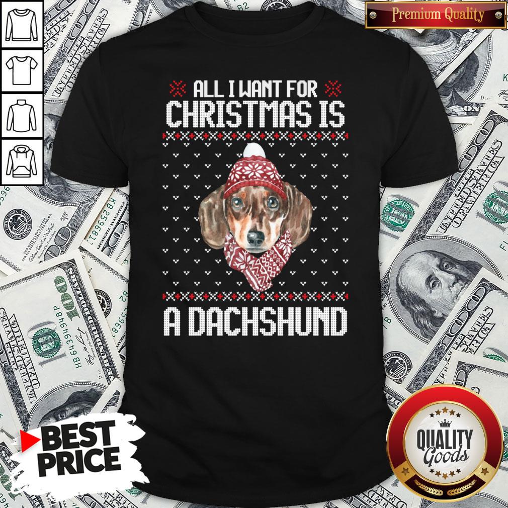 Pretty All I Want For Christmas Is A Dachshund Christmas Shirt Pretty All I Want For Christmas Is A Dachshund Christmas Shirt