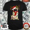 Pretty Santa Pug Reindeer Light Christmas Shirt