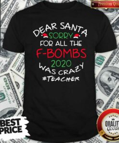 Top Dear Santa Sorry For All The F-bombs 2020 Was Crazy Teacher Life Shirt