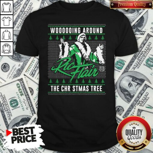 Top Woooooing Around Ugly Faux Knit Ric Flair The Christmas Tree Shirt