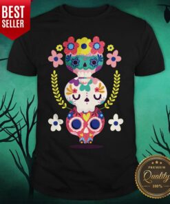 Triple Sugar Skull Colorful Day Of The Dead Shirt