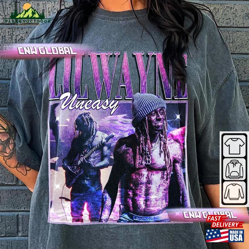 Lil Wayne Rap Shirt Uneasy 2023 Vintage 90S Y2k Graphic Tee Hoodie Classic Lil Wayne Rap Shirt Uneasy 2023 Vintage 90S Y2k Graphic Tee Hoodie Classic