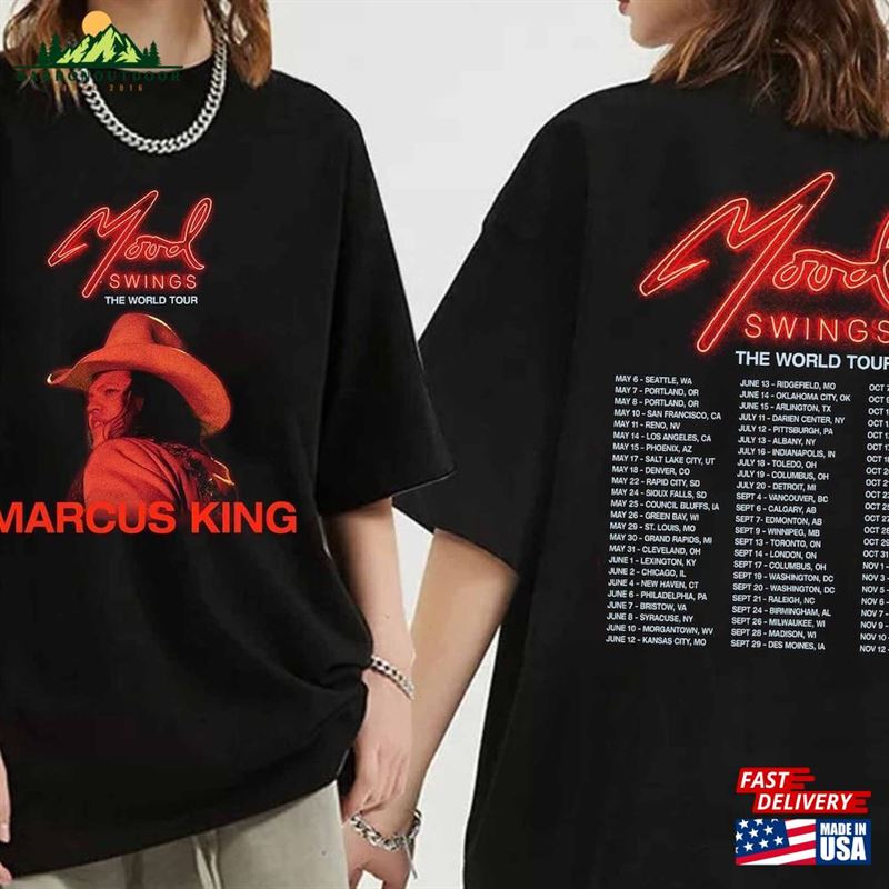 Marcus King Mood Swings The World Tour 2024 Shirt Fan Concert T-Shirt Classic Marcus King Mood Swings The World Tour 2024 Shirt Fan Concert T-Shirt Classic