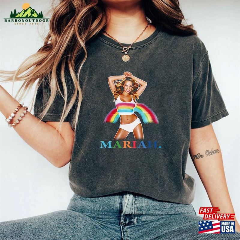 Mariah Carey T-Shirt Rainbow Butterfly Glitter Emotion Always Be My Baby Fan Shirt Sweatshirt Unisex Mariah Carey T-Shirt Rainbow Butterfly Glitter Emotion Always Be My Baby Fan Shirt Sweatshirt Unisex