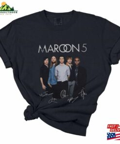 Maroon 5 Signatures Black T-Shirt Music Band Shirt Classic Unisex