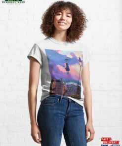 Mary Poppins Flying Over London Classic T-Shirt Hoodie