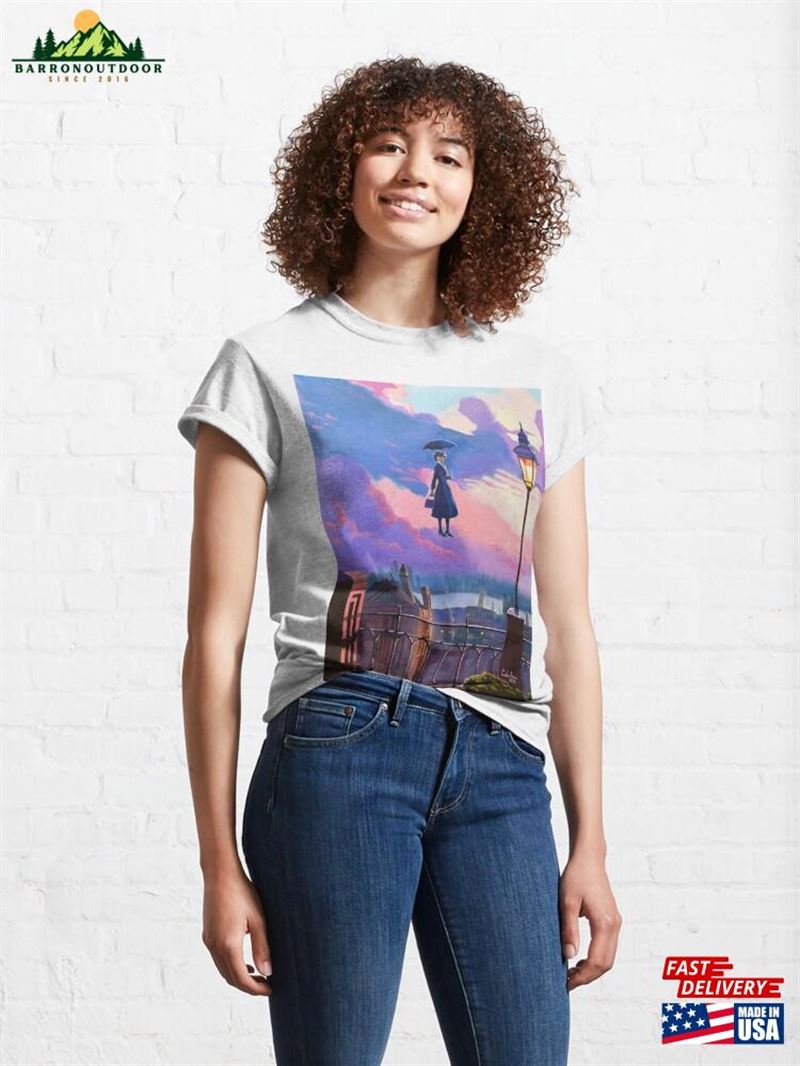 Mary Poppins Flying Over London Classic T-Shirt Hoodie Mary Poppins Flying Over London Classic T-Shirt Hoodie