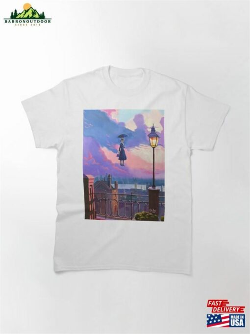 Mary Poppins Flying Over London Classic T-Shirt Hoodie