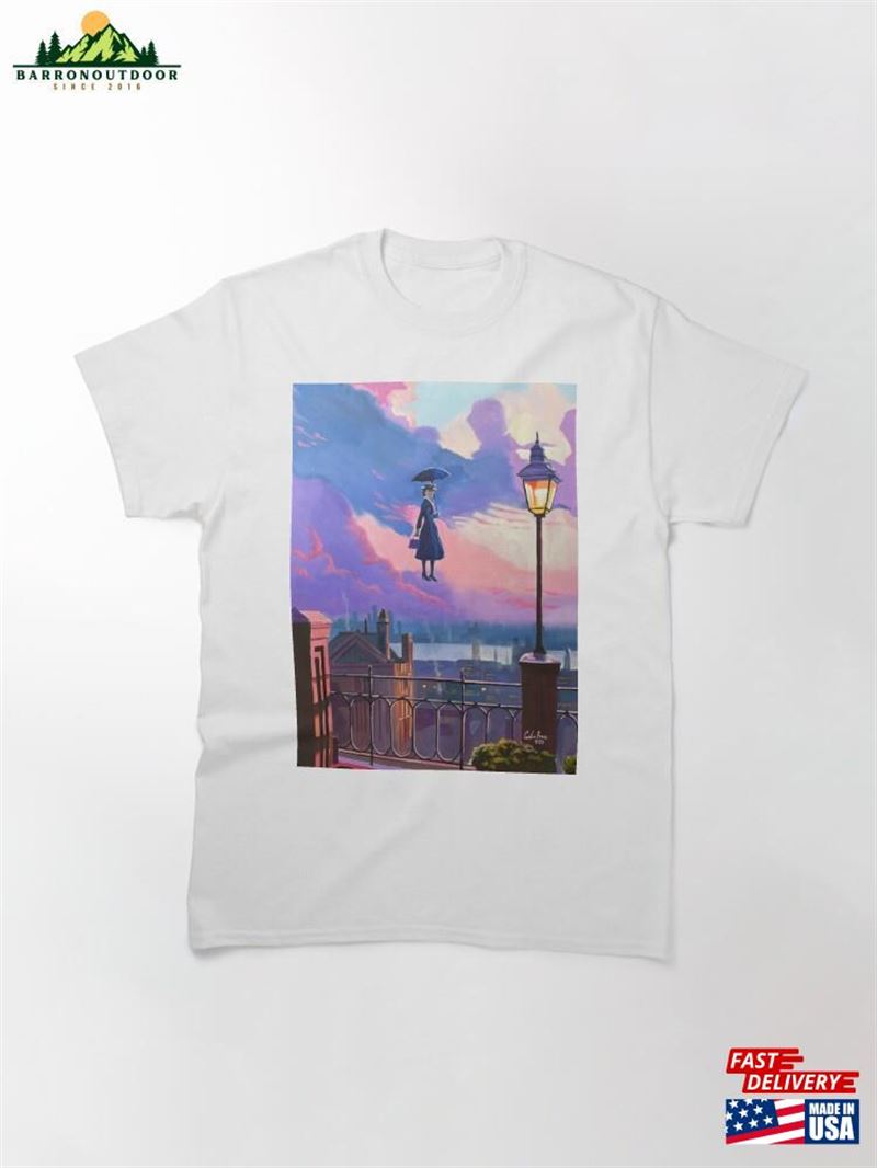 Mary Poppins Flying Over London Classic T-Shirt Hoodie Mary Poppins Flying Over London Classic T-Shirt Hoodie