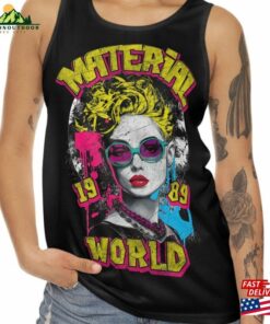 Material World Woman Splash Color 90S Vintage Retro Blondie Style Digital Sublimation Dtf Dtg Print Png File Rock T-Shirt Classic Unisex