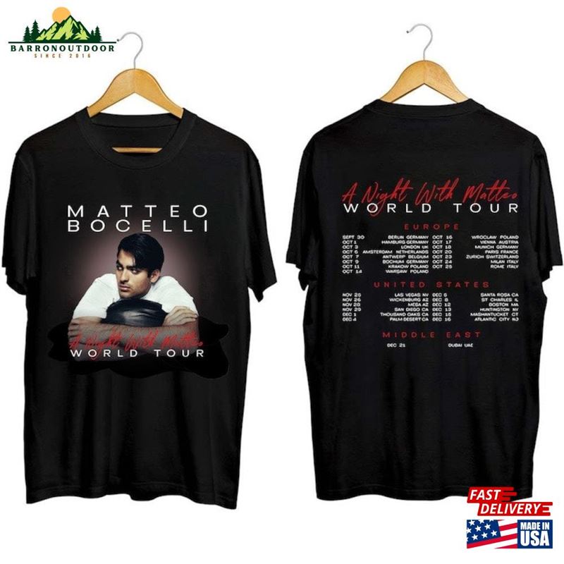 Matteo Bocelli A Night With World Tour 2023 Shirt Fan Sweatshirt T-Shirt Matteo Bocelli A Night With World Tour 2023 Shirt Fan Sweatshirt T-Shirt