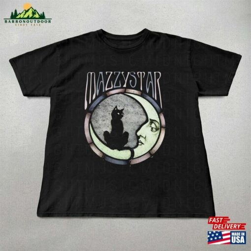 Mazzy Star Moon And Cat Tee 90S Alt Rock Hope Sandoval Unisex Band Music Gifts Fan Shirt Hoodie T-Shirt