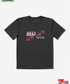 Md Usa Written Textile Design Active T-Shirt Sweatshirt Classic