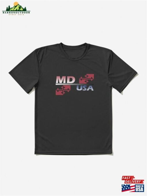 Md Usa Written Textile Design Active T-Shirt Sweatshirt Classic