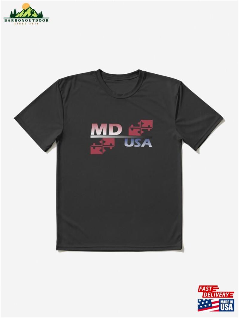 Md Usa Written Textile Design Active T-Shirt Sweatshirt Classic Md Usa Written Textile Design Active T-Shirt Sweatshirt Classic
