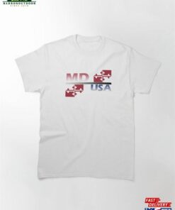 Md Usa Written Textile Design Classic T-Shirt Unisex