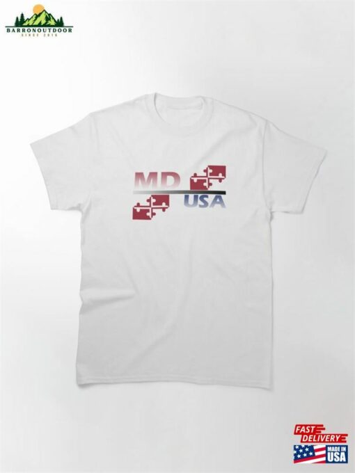 Md Usa Written Textile Design Classic T-Shirt Unisex