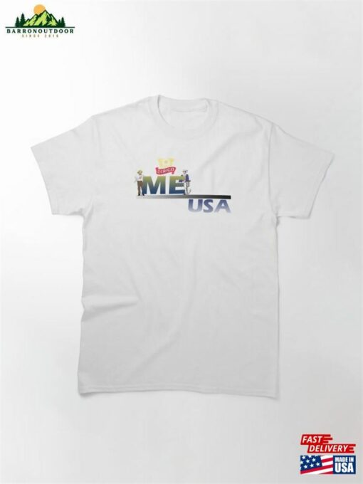 Me Usa Written Textile Design Classic T-Shirt Hoodie Sweatshirt