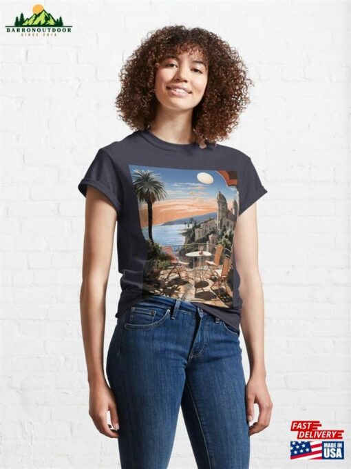 Mediterranean Sunset Balcony Classic T-Shirt Sweatshirt Unisex
