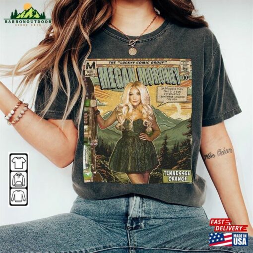 Megan Moroney Comic Shirt 90S Vintage Merch Art Tennessee Orange Lucky Album Concert Ticket 2023 Graphic Tee Gift Fan V2 T-Shirt Sweatshirt