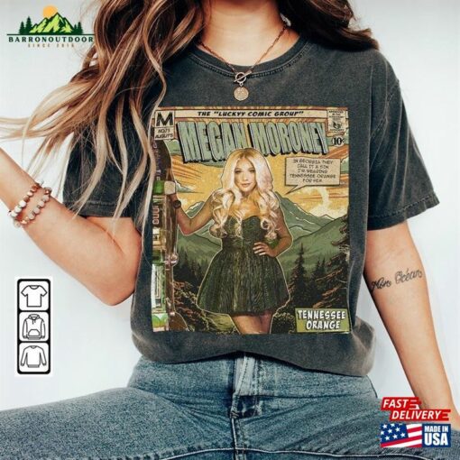 Megan Moroney Comic Shirt 90S Vintage Merch Art Tennessee Orange Lucky Album Concert Ticket 2023 Graphic Tee Gift Fan V2 Unisex Classic