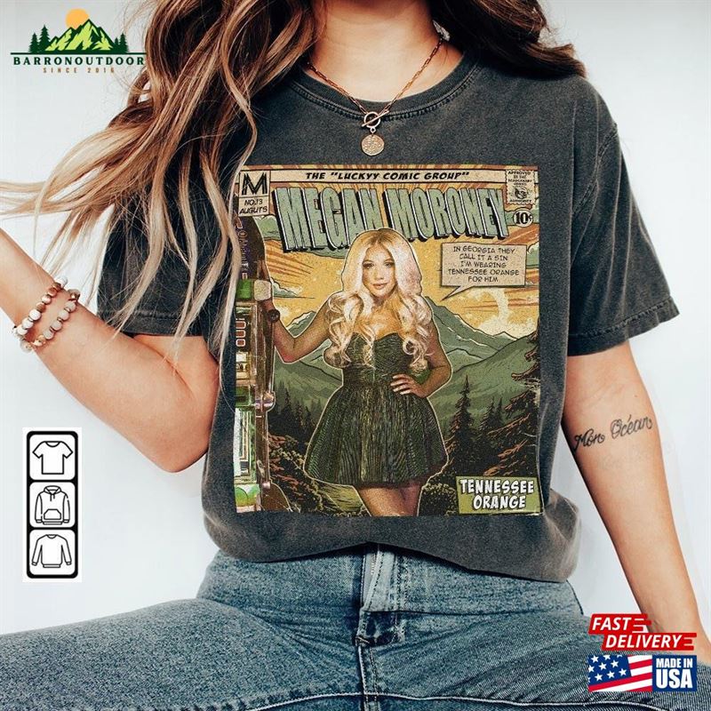 Megan Moroney Comic Shirt 90S Vintage Merch Art Tennessee Orange Lucky Album Concert Ticket 2023 Graphic Tee Gift Fan V2 Unisex Classic Megan Moroney Comic Shirt 90S Vintage Merch Art Tennessee Orange Lucky Album Concert Ticket 2023 Graphic Tee Gift Fan V2 Unisex Classic