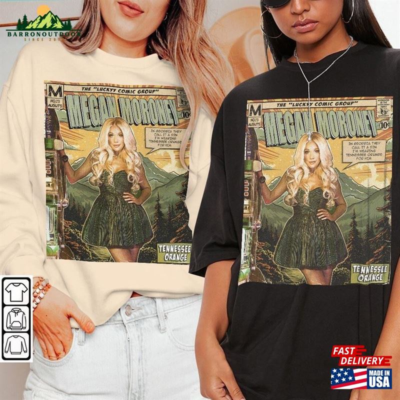 Megan Moroney Comic Shirt 90S Vintage Merch Art Tennessee Orange Lucky Album Concert Ticket 2023 Graphic Tee Gift Fan V2 Unisex Classic Megan Moroney Comic Shirt 90S Vintage Merch Art Tennessee Orange Lucky Album Concert Ticket 2023 Graphic Tee Gift Fan V2 Unisex Classic