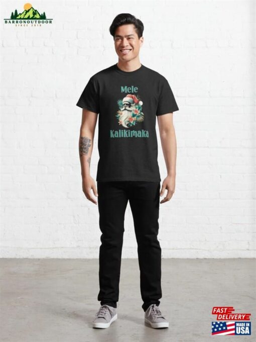 Mele Kalikimaka Tropical Santa Classic T-Shirt Hoodie