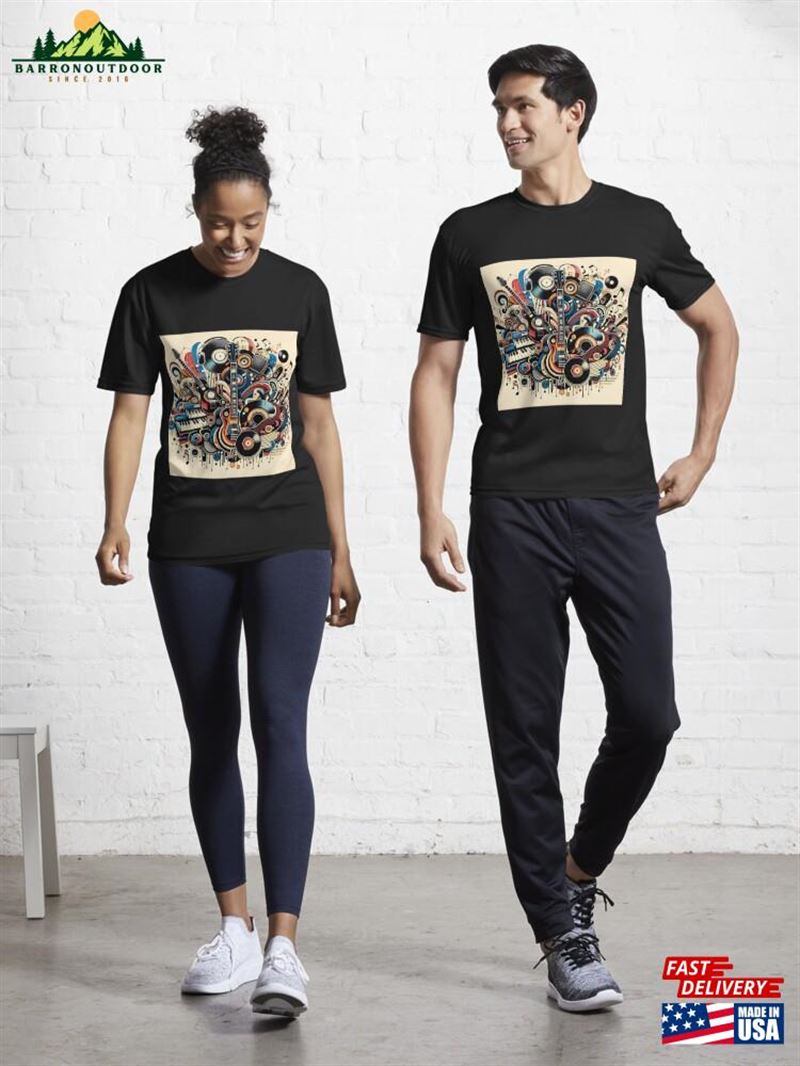 Melody Fusion Artistic Tribute To Music Active T-Shirt Hoodie Unisex Melody Fusion Artistic Tribute To Music Active T-Shirt Hoodie Unisex
