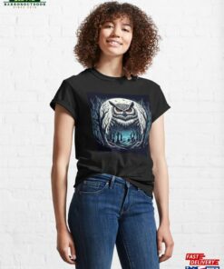 Menacing Moonlit Owl Landscape Classic T-Shirt