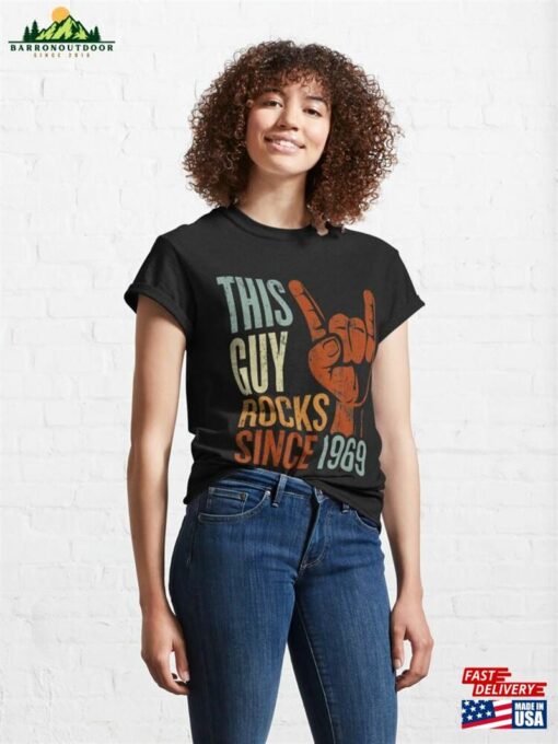Mens 53Rd Birthday This Guy Rocks Since 1969 Devil Horns Classic T-Shirt Unisex Hoodie