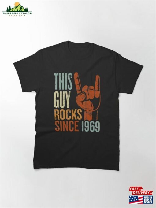 Mens 53Rd Birthday This Guy Rocks Since 1969 Devil Horns Classic T-Shirt Unisex Hoodie